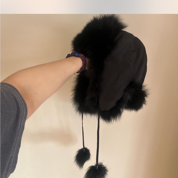Black Rabbit Fur Russian Style Hat - Picture 5 of 6